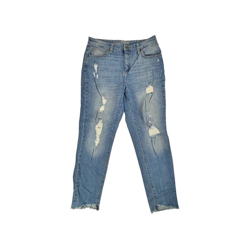 Universal Thread High Rise Straight Leg Jeans Womens 8/29R Distressed Frayed Hem - Picture 1 of 11